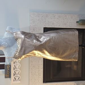 For Love & Lemons Luna Metallic Mini Party Dress Sz S